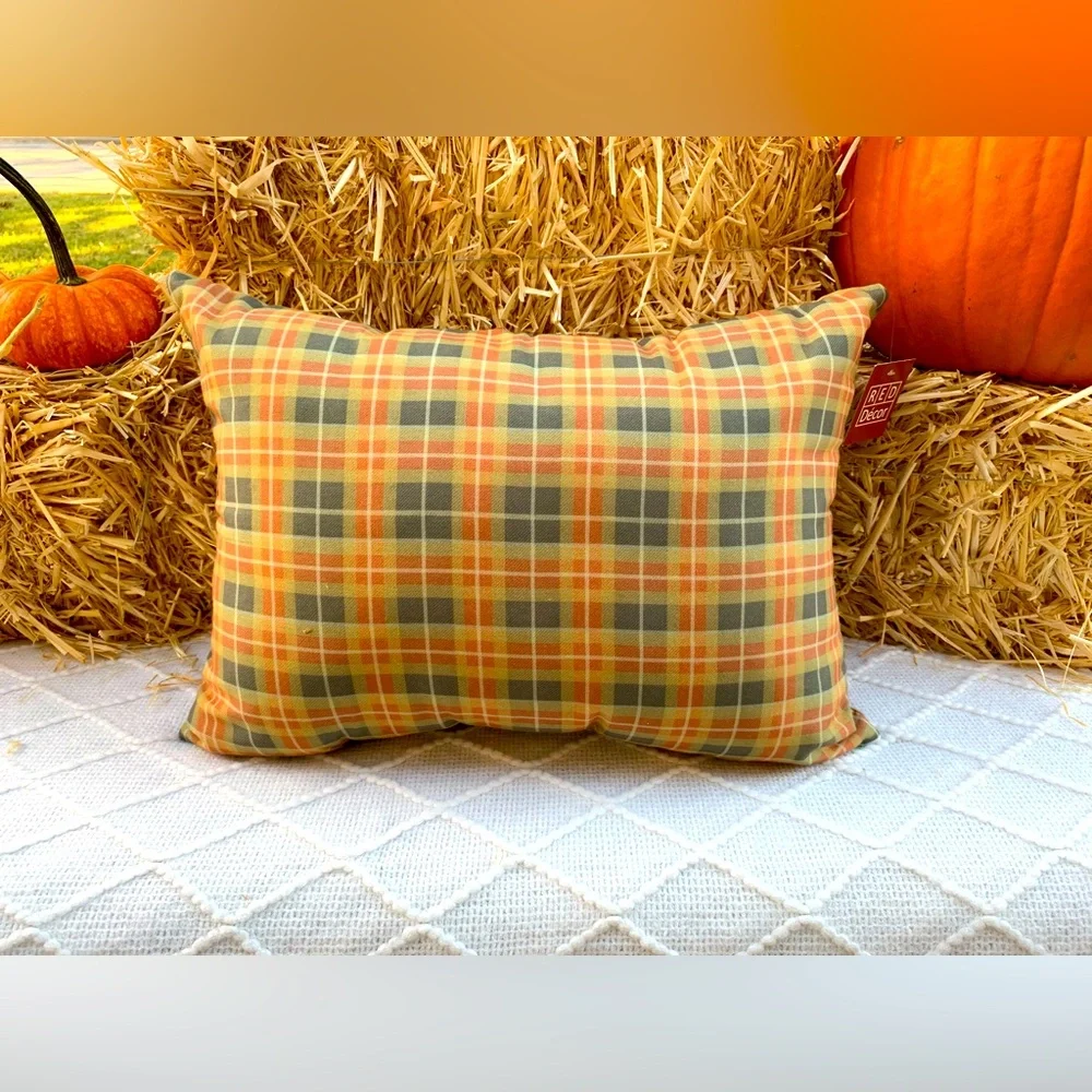 Fall Decor Pillow Plaid Gnomes Ready for Fall Thanksgiving Beautiful Design- NWT